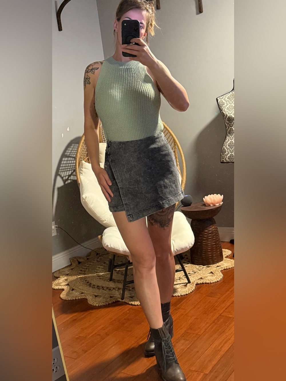 VICI Sleeveless Knit Tank Top in Sage Green